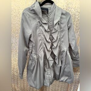 Ruby Rose Gray Ruffled Trench Coat